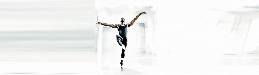 Illustration of a black male ballet dancer on pointe.